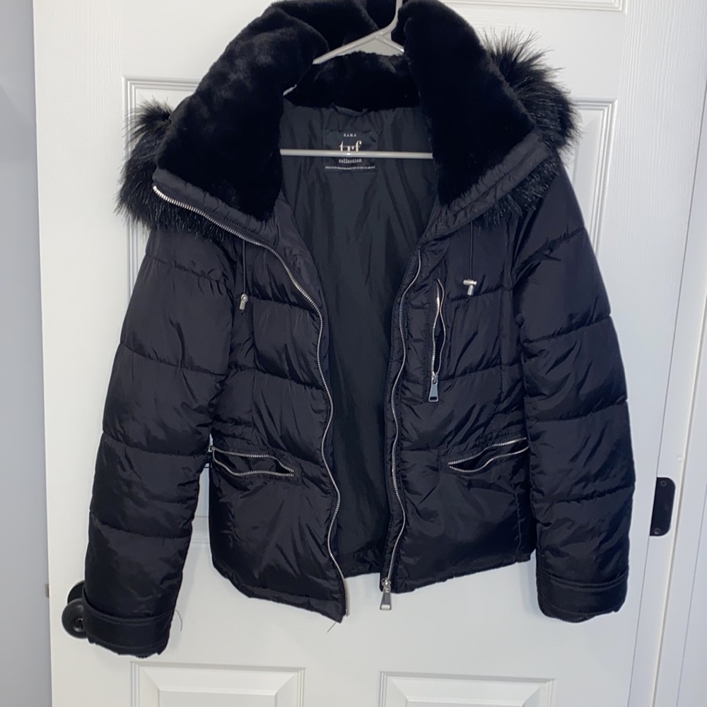 ZARA BLACK FUR WINTER COAT